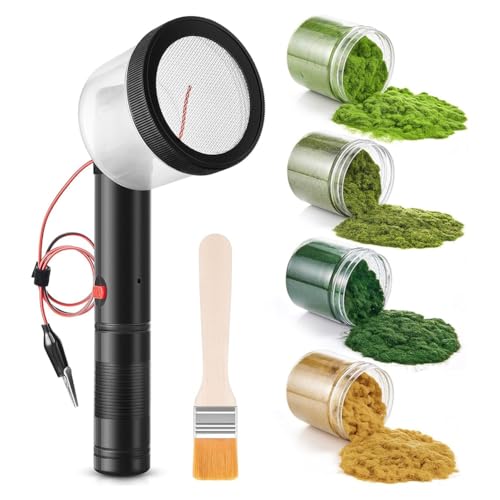 Cvoepobey Diorama-Bastelbedarf - Mini-Statischer Grasapplikator Flockungskit mit Rutschfestem und 4 X 60g Farben Gras, Modell von Cvoepobey