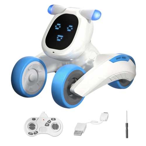 Cvoepobey Smart Robot Puppy Hund RC Robot Puppy Dance Interaktives Haustier Programmierbarer Roboterhund Sprachsteuerung Intelligentes Geschenk für Kinder Blau von Cvoepobey