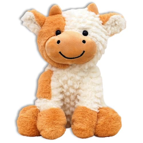 CwiZex Kuh Kuscheltier, Niedliches Kuh Spielzeug 22 cm, Kawaii Kuscheltier, Weiches Stofftier Zum Kuscheln Und Spielen, Kinder Und Sammler von CwiZex