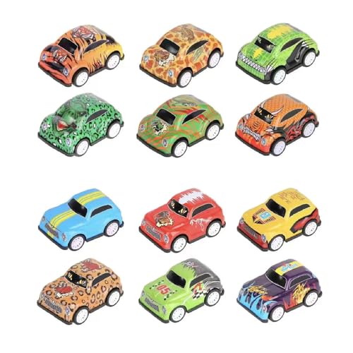 Spielzeugautos Ab 2 Jahre, 12 Mini Autos Kinder Set Mit Aufziehmechanismus, Kleine Spielzeugautos Für Jungen Und Mädchen, 5,5 cm Bunt von CwiZex