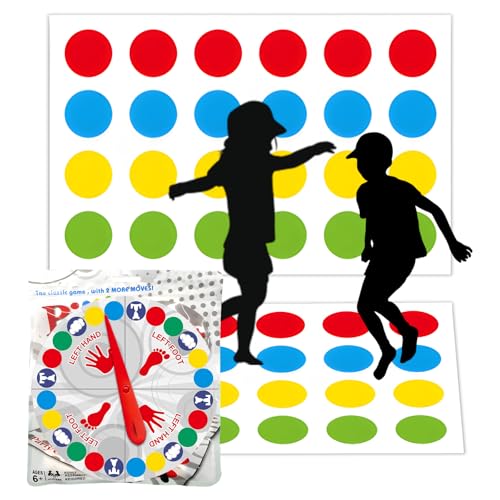 Twister Spiel Für Kinder, Twister Spiel Mit Spielmatte Und Drehscheibe, Geeignet Für Innen Und Draußen, Gartenspiele, Gesellschaftsspiele, Partyspiele Kinder, Partyspiele Für Familien Und Teamspiele von CwiZex