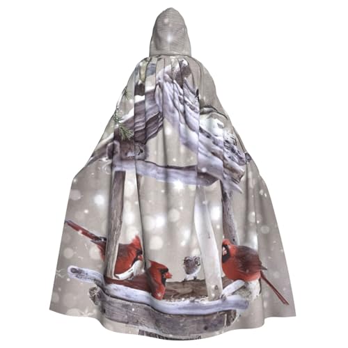 Cxzmnba Berries Rustikaler Vogelfutterstation, Unisex, Cosplay, Kostüm, Halloween, Kapuzenumhang, Umhang für Party, Verkleidung, volle Länge, Uniform-Bademantel von Cxzmnba