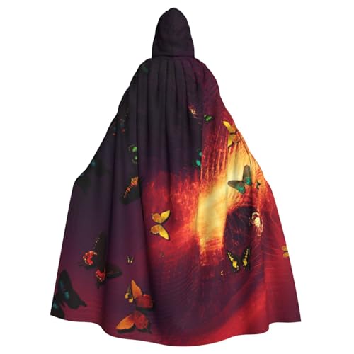 Cxzmnba Buntes Schmetterlingsmuster, Unisex, Cosplay-Kostüm, Halloween, Kapuzenumhang für Party, Verkleidung, durchgehender Uniform-Bademantel Cxzmnba Buntes Schmetterlingsmuster, Unisex, Cosplay-Kostüm, Halloween, Kapuzenumhang für Party, Verkleidung, durchgehender Uniform-Bademantel von Cxzmnba