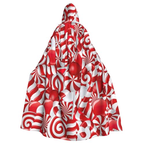 Cxzmnba Candy Canes Unisex Cosplay Kostüm Halloween Kapuzenumhang Umhang für Party Verkleiden voller Länge Uniform Robe von Cxzmnba