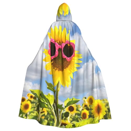 Cxzmnba Cartoon-Sonnenblume, Unisex, Cosplay-Kostüm, Halloween, Kapuzenumhang, Umhang für Party, Verkleidung, volle Länge, Uniform-Bademantel von Cxzmnba