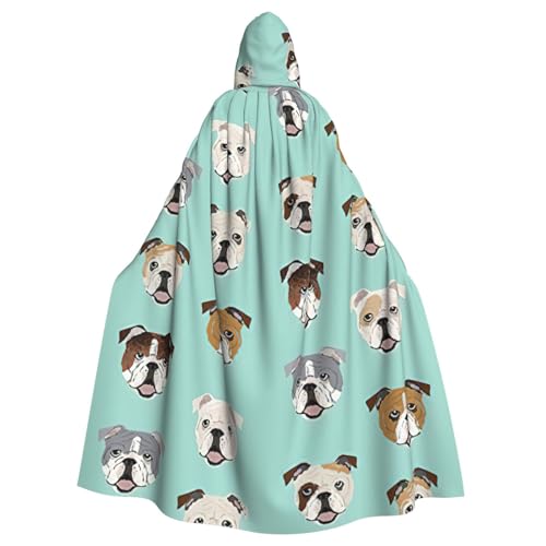 Cxzmnba Englische Bulldogge Gesichter Unisex Cosplay Kostüm Halloween Kapuzenumhang Umhang für Party Verkleiden voller Länge Uniform Robe Cxzmnba Englische Bulldogge Gesichter Unisex Cosplay Kostüm Halloween Kapuzenumhang Umhang für Party Verkleiden voller Länge Uniform Robe von Cxzmnba