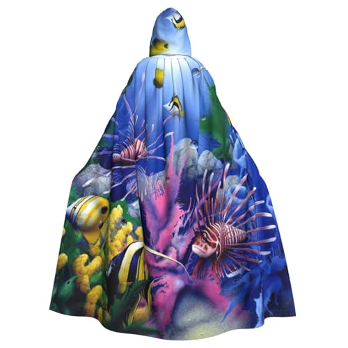 Cxzmnba Farbenfroher tropischer Seefisch-Kostüm, Unisex, Cosplay, Halloween, Kapuzenumhang für Party, Verkleidung, durchgehender Uniform-Bademantel Cxzmnba Farbenfroher tropischer Seefisch-Kostüm, Unisex, Cosplay, Halloween, Kapuzenumhang für Party, Verkleidung, durchgehender Uniform-Bademantel von Cxzmnba