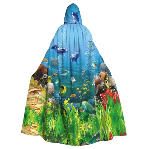 Cxzmnba Farbiger Unterwasserwelt, Unisex, Cosplay-Kostüm, Halloween, Kapuzenumhang, Umhang für Party, Verkleidung, durchgehender Uniform-Bademantel Cxzmnba Farbiger Unterwasserwelt, Unisex, Cosplay-Kostüm, Halloween, Kapuzenumhang, Umhang für Party, Verkleidung, durchgehender Uniform-Bademantel von Cxzmnba