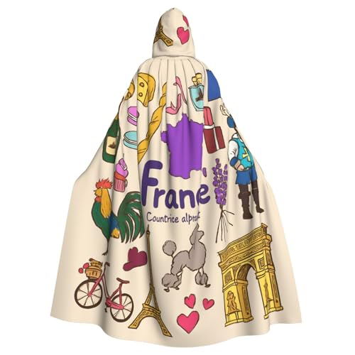 Cxzmnba Frankreich-Kultur-Symbole, Unisex, Cosplay-Kostüm, Halloween, Kapuzenumhang, Umhang für Party, Verkleidung, volle Länge, Uniform-Bademantel Cxzmnba Frankreich-Kultur-Symbole, Unisex, Cosplay-Kostüm, Halloween, Kapuzenumhang, Umhang für Party, Verkleidung, volle Länge, Uniform-Bademantel von Cxzmnba