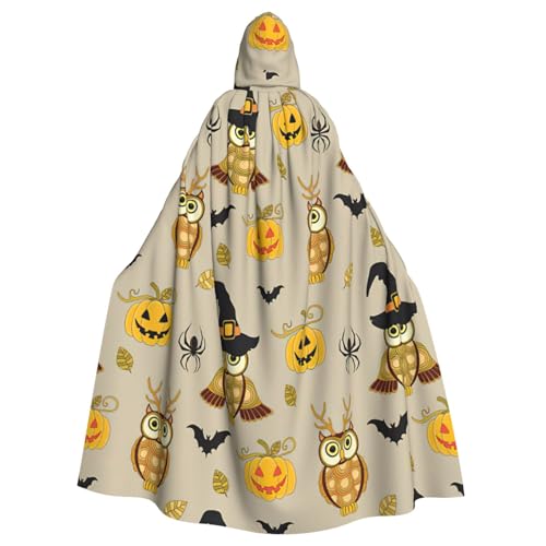 Cxzmnba Halloween-Kürbis und Eule, unisex, Cosplay-Kostüm, Halloween-Kapuzenumhang für Partys, Verkleidungen, volle Länge, Uniform-Bademantel von Cxzmnba