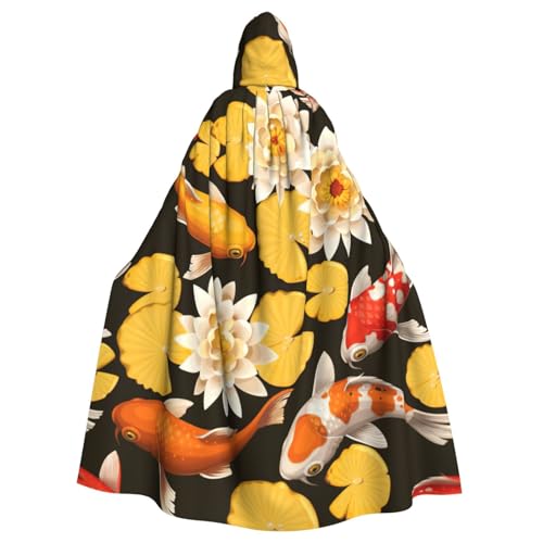 Cxzmnba Koi Karpfen Fisch und Lotus Unisex Cosplay Kostüm Halloween Kapuzenumhang Umhang für Party Dress Up volle Länge Uniform Robe Cxzmnba Koi Karpfen Fisch und Lotus Unisex Cosplay Kostüm Halloween Kapuzenumhang Umhang für Party Dress Up volle Länge Uniform Robe von Cxzmnba