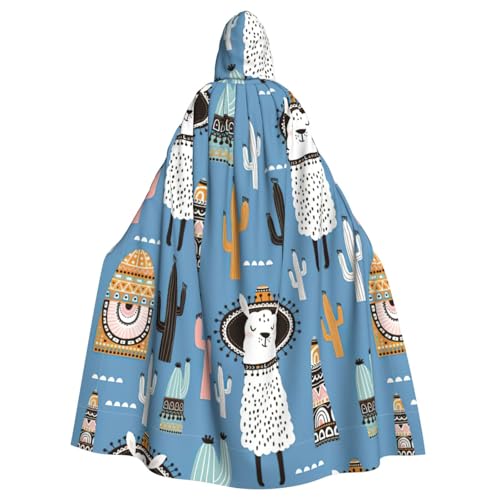 Cxzmnba Lama, Kaktus, Wüstenpflanze, Unisex, Cosplay-Kostüm, Halloween, Kapuzenumhang, Umhang für Party, Verkleidung, volle Länge, Uniform-Bademantel von Cxzmnba