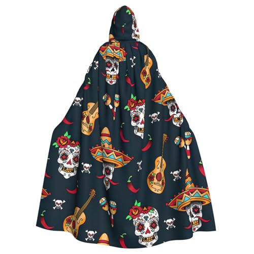 Cxzmnba Mexikanischer Totenkopf-Umhang für Cosplay, Halloween, Kapuzenumhang für Party, Verkleidung, volle Länge, Uniform-Bademantel Cxzmnba Mexikanischer Totenkopf-Umhang für Cosplay, Halloween, Kapuzenumhang für Party, Verkleidung, volle Länge, Uniform-Bademantel von Cxzmnba