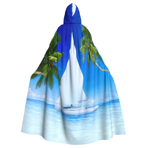 Cxzmnba Palmen und Ozean, Segelboot, Unisex, Cosplay-Kostüm, Halloween, Kapuzenumhang, Umhang für Party, Verkleidung, volle Länge, Uniform-Bademantel Cxzmnba Palmen und Ozean, Segelboot, Unisex, Cosplay-Kostüm, Halloween, Kapuzenumhang, Umhang für Party, Verkleidung, volle Länge, Uniform-Bademantel von Cxzmnba