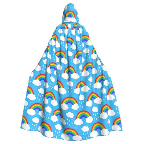 Cxzmnba Regenbogen, Wolken, Regentropfen, Unisex, Cosplay, Kostüm, Halloween, Kapuzenumhang, Umhang für Party, Verkleidung, volle Länge, Uniform-Bademantel Cxzmnba Regenbogen, Wolken, Regentropfen, Unisex, Cosplay, Kostüm, Halloween, Kapuzenumhang, Umhang für Party, Verkleidung, volle Länge, Uniform-Bademantel von Cxzmnba