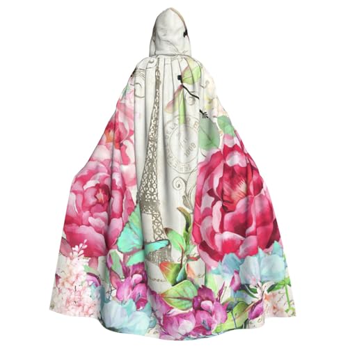 Cxzmnba Retro Libelle Französischer Turm Unisex Cosplay Kostüm Halloween Kapuzenumhang Umhang für Party Verkleiden voller Länge Uniform Robe von Cxzmnba