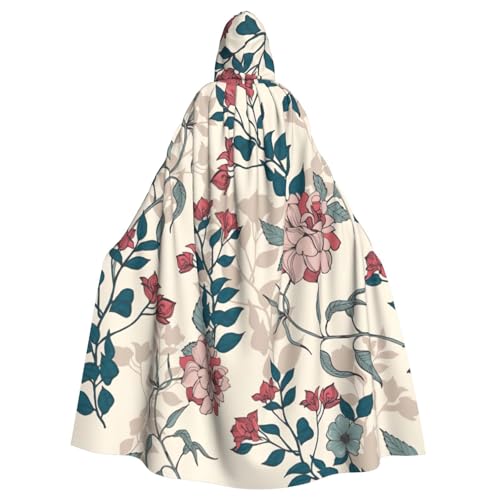 Cxzmnba Rosafarbene Blumen und Blätter, Unisex, Cosplay-Kostüm, Halloween, Kapuzenumhang, Umhang für Party, Verkleidung, volle Länge, Uniform-Bademantel Cxzmnba Rosafarbene Blumen und Blätter, Unisex, Cosplay-Kostüm, Halloween, Kapuzenumhang, Umhang für Party, Verkleidung, volle Länge, Uniform-Bademantel von Cxzmnba