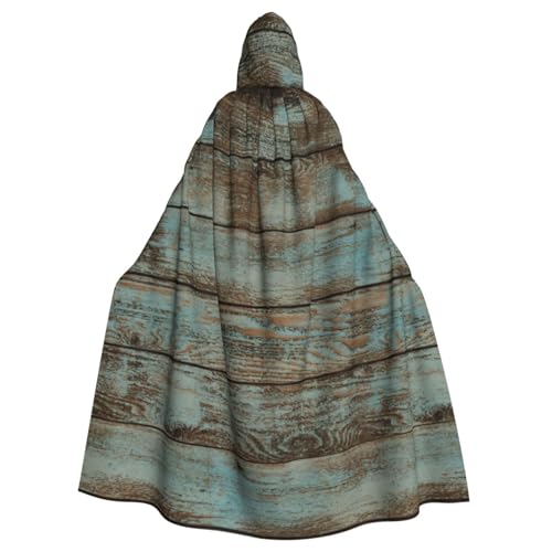 Cxzmnba Rustikales altes Scheunenholz, Unisex, Cosplay-Kostüm, Halloween, Kapuzenumhang, Umhang für Party, Verkleidung, durchgehender Uniform-Bademantel von Cxzmnba