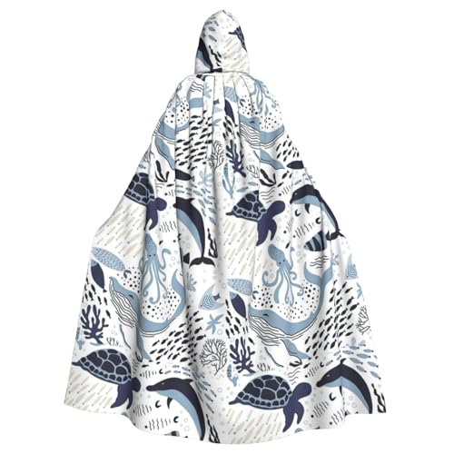 Cxzmnba Schildkröten-Oktopus-Muster, Unisex, Cosplay-Kostüm, Halloween, Kapuzenumhang für Party, Verkleidung, durchgehender Uniform-Bademantel Cxzmnba Schildkröten-Oktopus-Muster, Unisex, Cosplay-Kostüm, Halloween, Kapuzenumhang für Party, Verkleidung, durchgehender Uniform-Bademantel von Cxzmnba