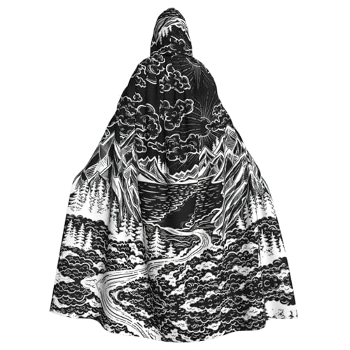 Cxzmnba Schwarz-weißer Unisex-Cosplay-Kostüm, Halloween-Kapuzenumhang für Partys, Verkleidungen, volle Länge, Uniform-Bademantel Cxzmnba Schwarz-weißer Unisex-Cosplay-Kostüm, Halloween-Kapuzenumhang für Partys, Verkleidungen, volle Länge, Uniform-Bademantel von Cxzmnba