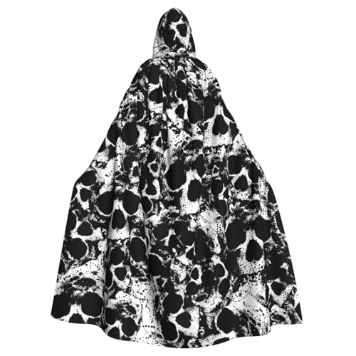 Cxzmnba Schwarzer und weißer menschlicher Totenkopf-Umhang für Cosplay, Halloween, Kapuzenumhang, Umhang für Party, Verkleidung, volle Länge, Uniform-Bademantel Cxzmnba Schwarzer und weißer menschlicher Totenkopf-Umhang für Cosplay, Halloween, Kapuzenumhang, Umhang für Party, Verkleidung, volle Länge, Uniform-Bademantel von Cxzmnba