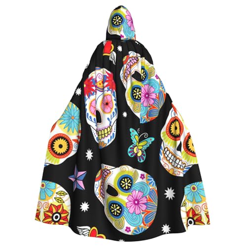 Cxzmnba Sugar Skulls Unisex Cosplay Kostüm Halloween Kapuzenumhang Umhang für Party Verkleiden voller Länge Uniform Robe Cxzmnba Sugar Skulls Unisex Cosplay Kostüm Halloween Kapuzenumhang Umhang für Party Verkleiden voller Länge Uniform Robe von Cxzmnba