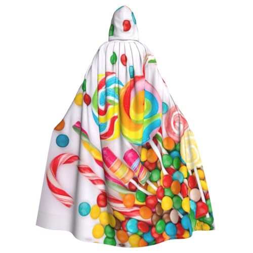Cxzmnba Sweet Candy Hintergrund Unisex Cosplay Kostüm Halloween Kapuzenumhang Umhang für Party Verkleiden voller Länge Uniform Robe von Cxzmnba