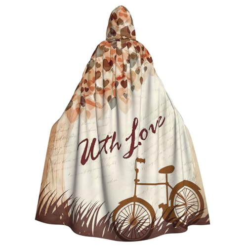 Cxzmnba Umhang mit Fahrrad unter dem Herzbaum, romantisch, Unisex, Cosplay, Halloween, Kapuzenumhang, Umhang für Party, Verkleidung, durchgehender Uniform-Bademantel Cxzmnba Umhang mit Fahrrad unter dem Herzbaum, romantisch, Unisex, Cosplay, Halloween, Kapuzenumhang, Umhang für Party, Verkleidung, durchgehender Uniform-Bademantel von Cxzmnba