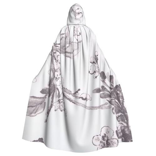 Cxzmnba Umhang mit Kapuze und Kapuze, für Cosplay, Unisex, Blumenmuster, für Partys, Uniform-Bademantel von Cxzmnba