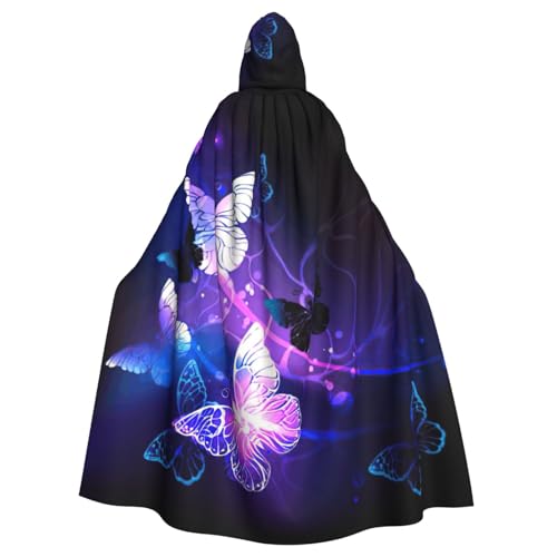 Cxzmnba Umhang mit Kapuze und Schmetterlingen, Unisex, Cosplay-Kostüm, Halloween, Umhang für Partys, Uniform-Bademantel, Weiß / Lila Cxzmnba Umhang mit Kapuze und Schmetterlingen, Unisex, Cosplay-Kostüm, Halloween, Umhang für Partys, Uniform-Bademantel, Weiß / Lila von Cxzmnba