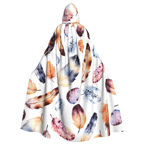 Cxzmnba Umhang mit buntem Pfauenfeder-Druck, Unisex, Cosplay-Kostüm, Halloween, Kapuzenumhang für Party, Verkleidung, durchgehender Uniform-Bademantel Cxzmnba Umhang mit buntem Pfauenfeder-Druck, Unisex, Cosplay-Kostüm, Halloween, Kapuzenumhang für Party, Verkleidung, durchgehender Uniform-Bademantel von Cxzmnba