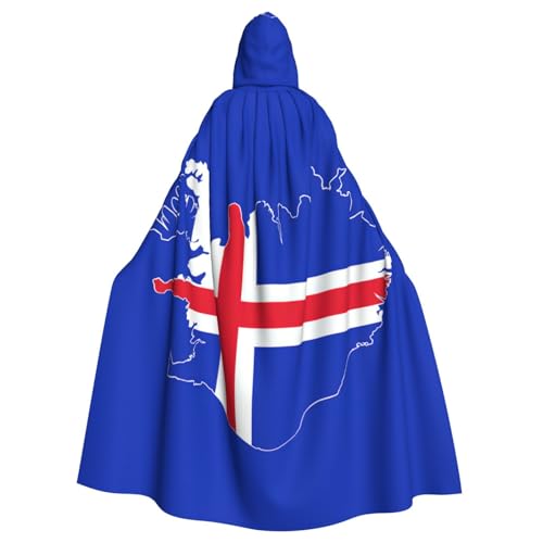 Cxzmnba Umhang mit der Flagge Islands, Unisex, Cosplay-Kostüm, Halloween, Kapuzenumhang für Party, Verkleidung, durchgehender Uniform-Bademantel Cxzmnba Umhang mit der Flagge Islands, Unisex, Cosplay-Kostüm, Halloween, Kapuzenumhang für Party, Verkleidung, durchgehender Uniform-Bademantel von Cxzmnba