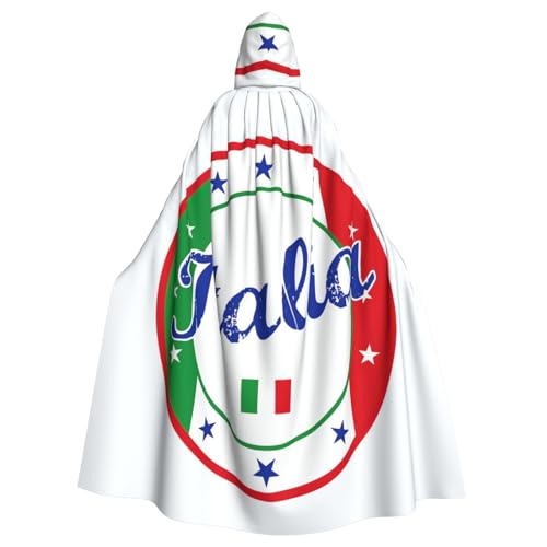 Cxzmnba Umhang mit italienischer Flagge, bunt, Sterne, Unisex, Cosplay, Halloween, Kapuzenumhang für Party, Verkleidung, durchgehender Uniform-Bademantel Cxzmnba Umhang mit italienischer Flagge, bunt, Sterne, Unisex, Cosplay, Halloween, Kapuzenumhang für Party, Verkleidung, durchgehender Uniform-Bademantel von Cxzmnba