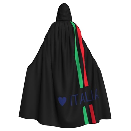 Cxzmnba Umhang mit italienischer Flagge, buntes Herz, Unisex, Cosplay, Halloween, Kapuzenumhang für Party, Verkleidung, durchgehender Uniform-Bademantel Cxzmnba Umhang mit italienischer Flagge, buntes Herz, Unisex, Cosplay, Halloween, Kapuzenumhang für Party, Verkleidung, durchgehender Uniform-Bademantel von Cxzmnba