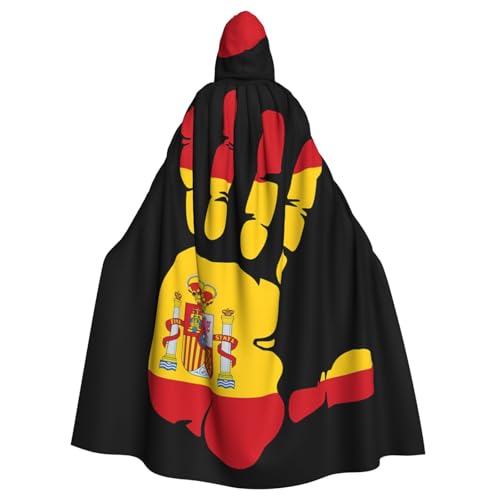 Cxzmnba Umhang mit spanischer Flagge, Handabdruck, Unisex, Cosplay, Kostüm, Halloween, Kapuzenumhang für Partys, Verkleidungen, Ganzkörper-Bademantel Cxzmnba Umhang mit spanischer Flagge, Handabdruck, Unisex, Cosplay, Kostüm, Halloween, Kapuzenumhang für Partys, Verkleidungen, Ganzkörper-Bademantel von Cxzmnba