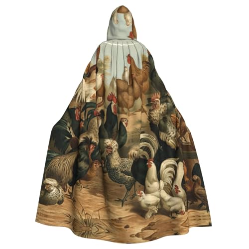 Cxzmnba Unisex Cosplay-Kostüm mit Huhn- und Hahn-Aufdruck, Halloween-Kapuzenumhang für Partys, Verkleidungen, Ganzkörper-Bademantel Cxzmnba Unisex Cosplay-Kostüm mit Huhn- und Hahn-Aufdruck, Halloween-Kapuzenumhang für Partys, Verkleidungen, Ganzkörper-Bademantel von Cxzmnba