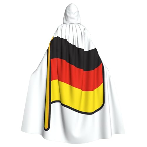 Cxzmnba Unisex Cosplay-Kostüm mit deutscher Flagge, Halloween-Kapuzenumhang für Partys, Verkleidungen, volle Länge, Uniform-Bademantel von Cxzmnba