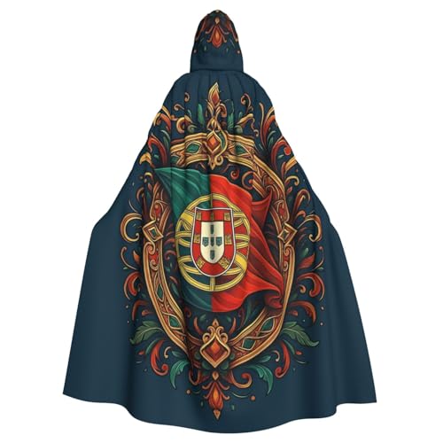 Cxzmnba Unisex-Kostüm mit Portugal-Flaggenmuster, Halloween-Kapuzenumhang für Partys, Ganzkörper-Bademantel Cxzmnba Unisex-Kostüm mit Portugal-Flaggenmuster, Halloween-Kapuzenumhang für Partys, Ganzkörper-Bademantel von Cxzmnba