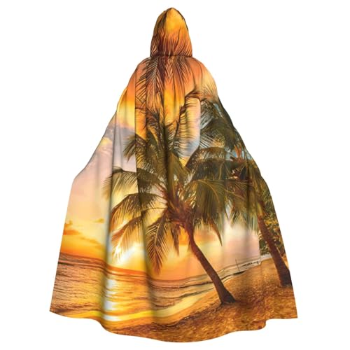 Cxzmnba Wunderschöner Sonnenuntergang Unisex Cosplay Kostüm Halloween Kapuzenumhang Umhang für Party Verkleiden voller Länge Uniform Robe von Cxzmnba
