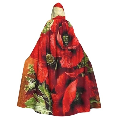 Cxzmnba Wunderschöner roter Mohnblumen-Umhang für Cosplay, Halloween, Kapuzenumhang für Party, Verkleidung, volle Länge, Uniform-Bademantel Cxzmnba Wunderschöner roter Mohnblumen-Umhang für Cosplay, Halloween, Kapuzenumhang für Party, Verkleidung, volle Länge, Uniform-Bademantel von Cxzmnba