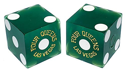 Cyber-Deals Craps Würfel, 19 mm, passende Seriennummern, Las Vegas Casino Tisch-Spielwürfel, 4 Königinnen (grün mattiert) von Cyber-Deals