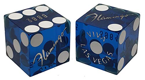 Cyber-Deals Große Auswahl an 19 mm Craps Würfeln, authentisch, Las Vegas Casino, Tischspiel, Flamingo (blau poliert)) von Cyber-Deals