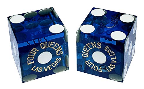 Cyber-Deals Würfel-Paar mit passenden Seriennummern von Las Vegas Casino, 19 mm, 4 Königinnen (blau poliert) von Cyber-Deals