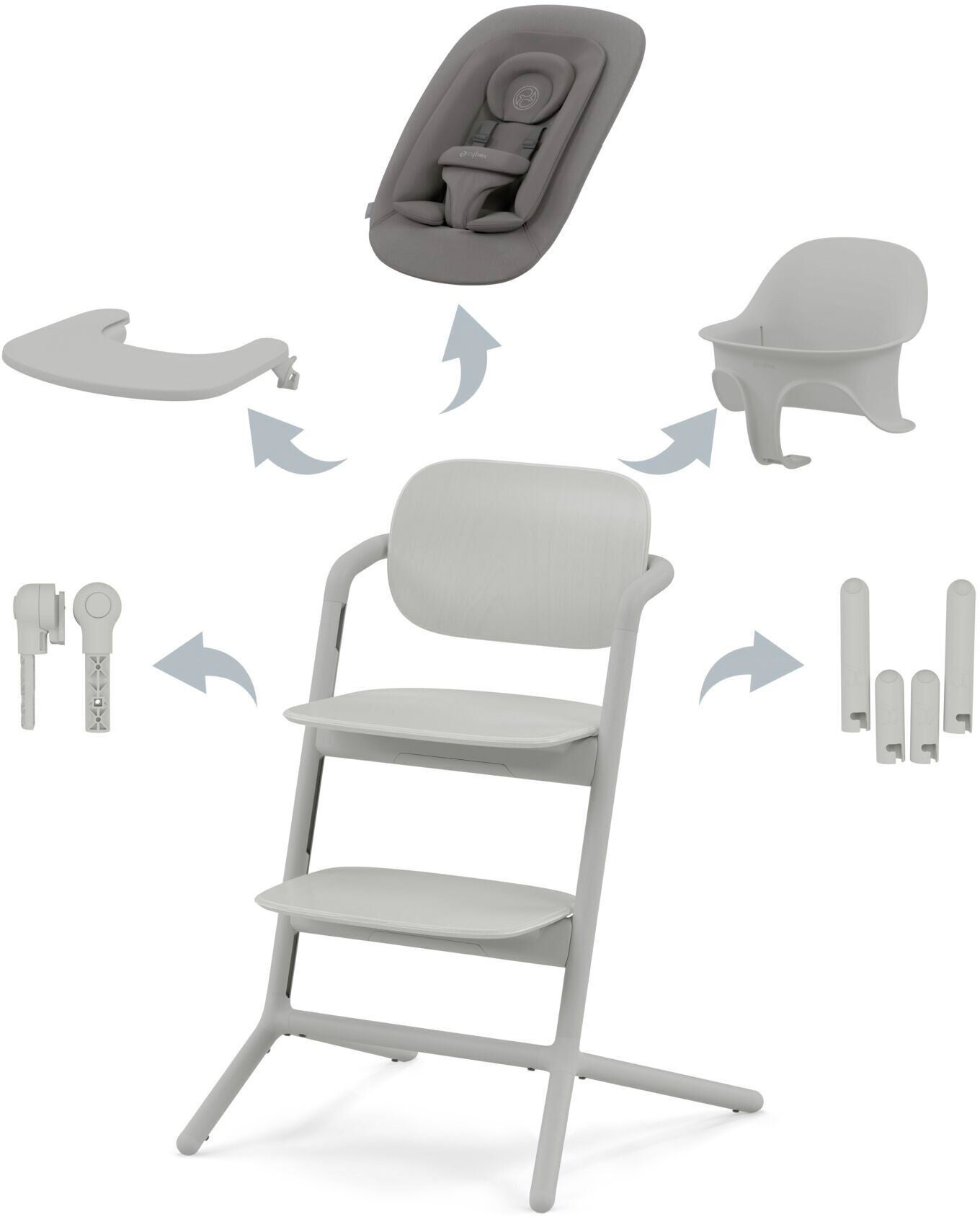 Cybex Lemo 4-in-1 Hochstuhl, Suede Grey Cybex Lemo 4-in-1 Hochstuhl, Suede Grey von Cybex