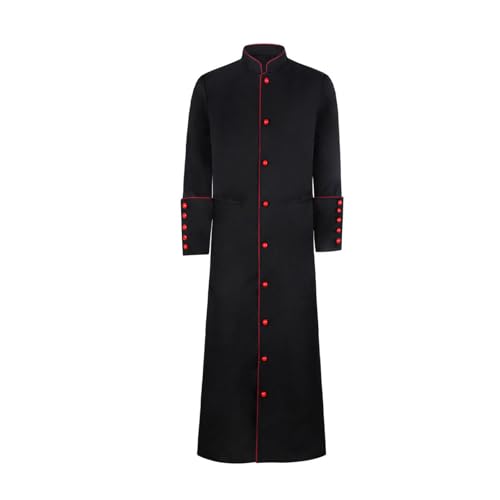 Cyborey Priester Kostüm Herren Damen Mittelalterliche Robe Renaissance Schwarzes Gewand Christliche Kleidung von Cyborey