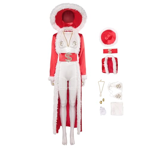 Cyborey Weihnachts Kostüm Damen Retro Mantel Hose Hut Gürtel und Zubehör Rot Komplettes Set Halloween Party Kostüm Cyborey Weihnachts Kostüm Damen Retro Mantel Hose Hut Gürtel und Zubehör Rot Komplettes Set Halloween Party Kostüm von Cyborey
