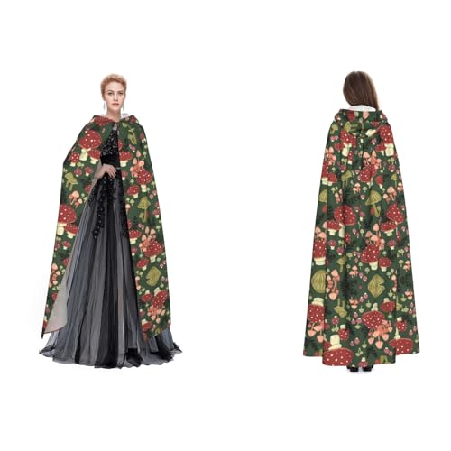 (Bright Mushrooms Art) Unisex Kapuzenumhang Umhang Robe Cosplay Halloween Weihnachten Verkleidung Kostüme für Erwachsene von Cykazhst