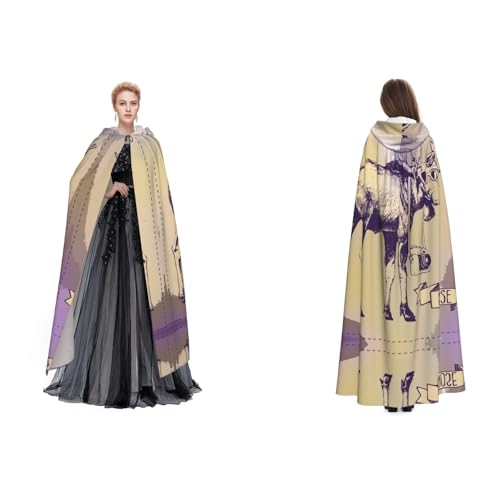 (Cooler Elch) Unisex Kapuzenumhang Umhang Robe Cosplay Halloween Weihnachten Verkleidung Kostüme für Erwachsene von Cykazhst