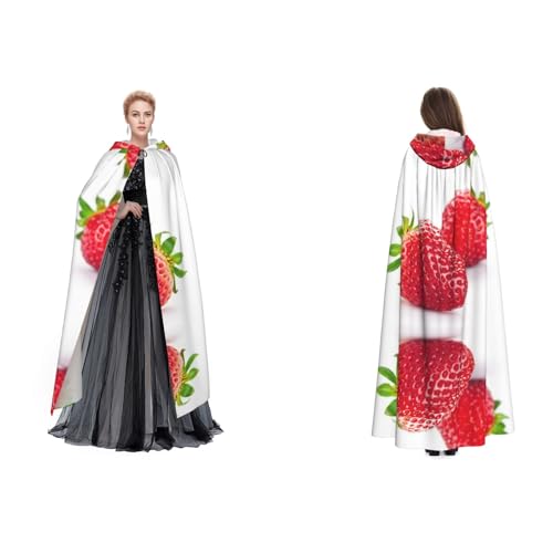 (Erdbeere) Unisex Kapuzenumhang Umhang Robe Cosplay Halloween Weihnachten Verkleidung Kostüme für Erwachsene von Cykazhst