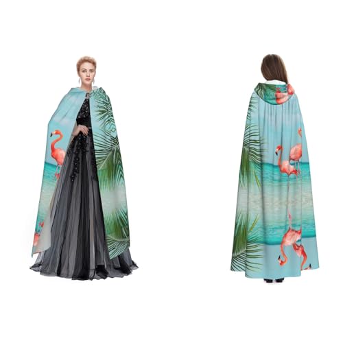 (Flamingo im Wasser) Unisex Kapuzenumhang Umhang Robe Cosplay Halloween Weihnachten Verkleidung Kostüme für Erwachsene von Cykazhst
